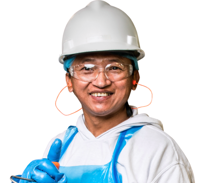 Asian Male Meat Packing Worker